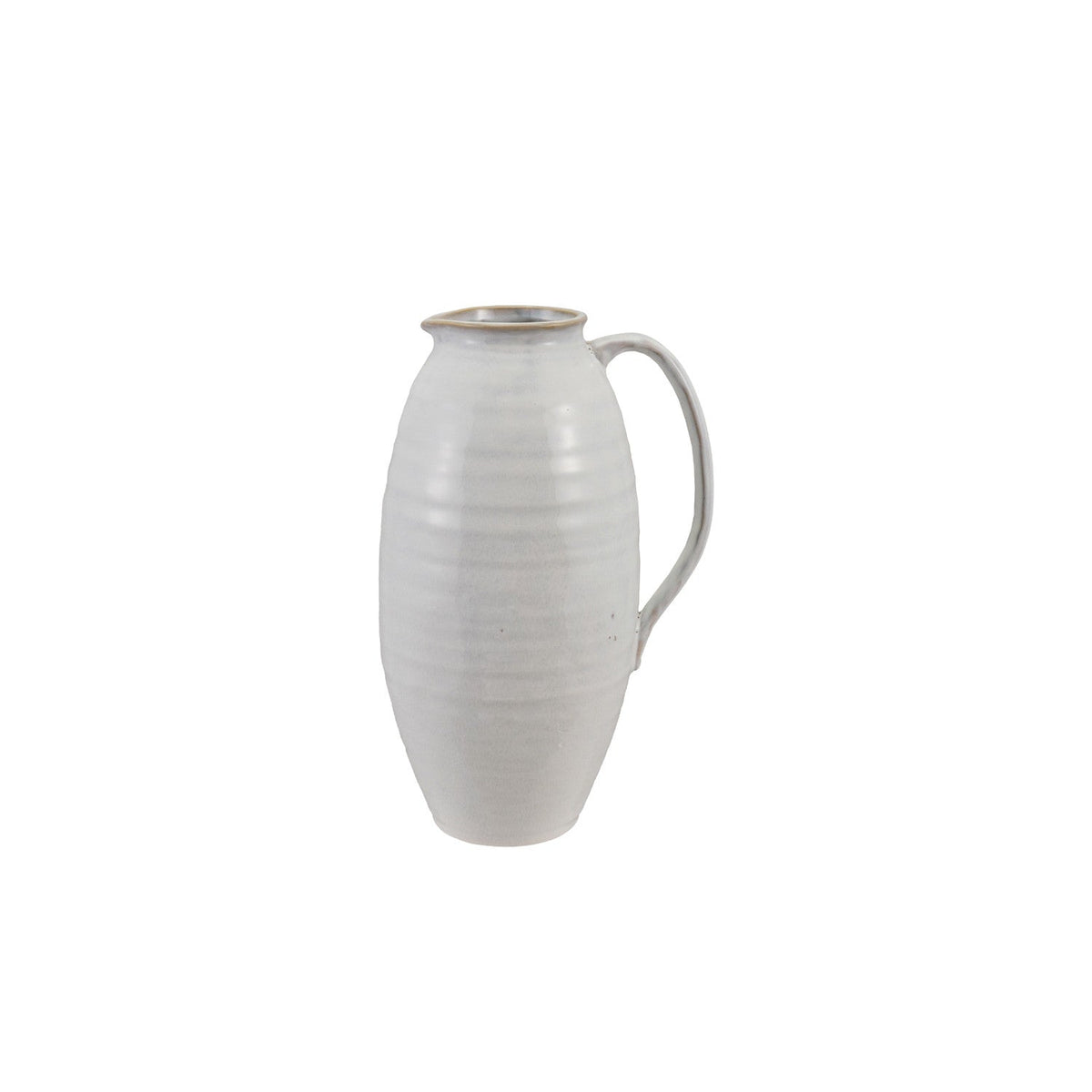 White Stoneware Pitcher – 3-3/4 Quart, 12.5"