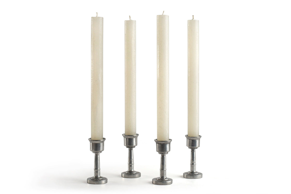Frosted Taper Candles, Set of 4 | Ivory