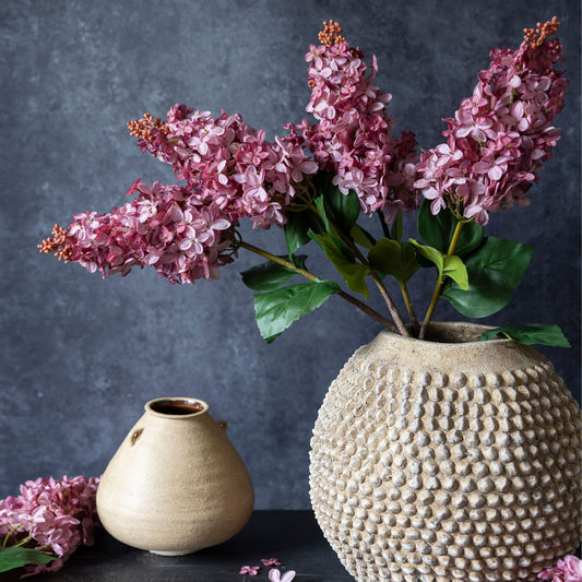 Sunset Pink Cone Hydrangea Stem 32" - Single Stem Artificial Flower