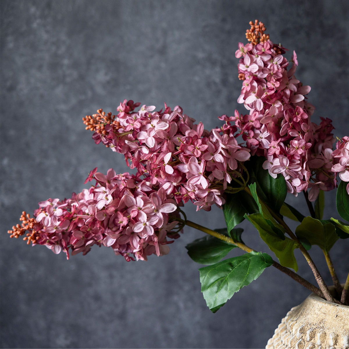 Sunset Pink Cone Hydrangea Stem 32" - Single Stem Artificial Flower