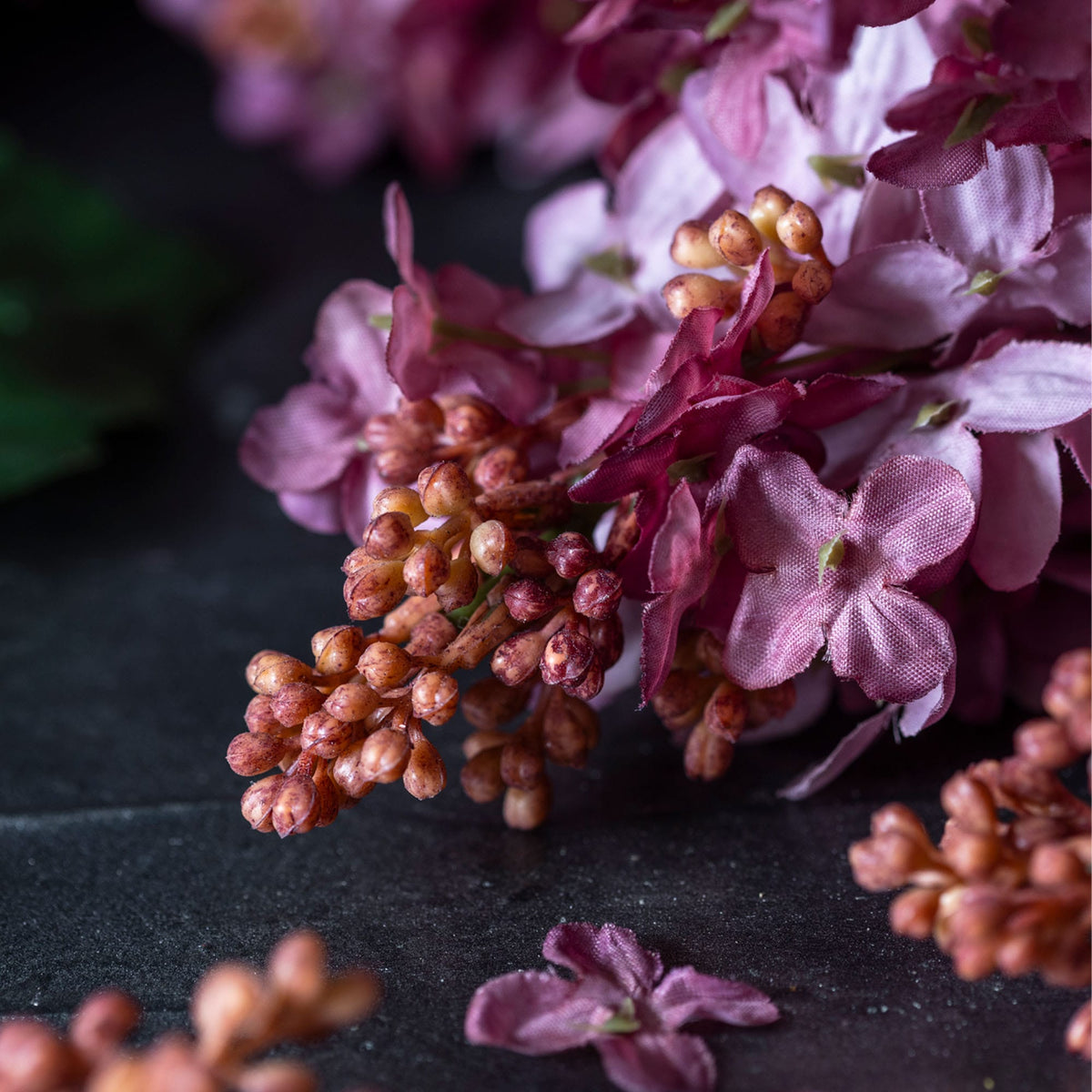 Sunset Pink Cone Hydrangea Stem 32" - Single Stem Artificial Flower