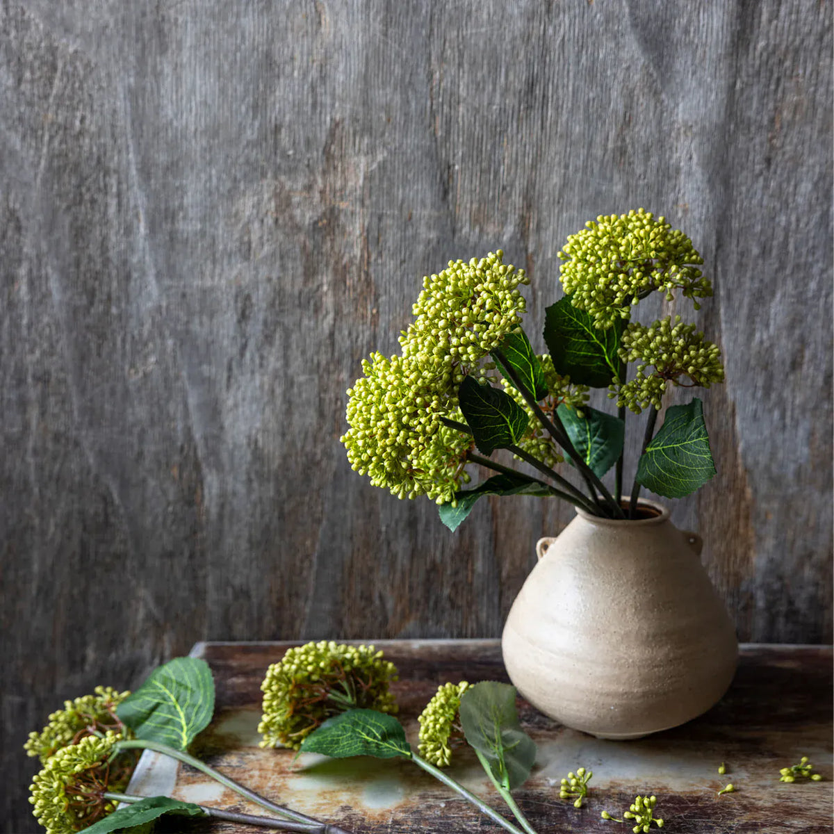 Green Viburnum Olive Stem 23" - Single Stem Artificial Greenery