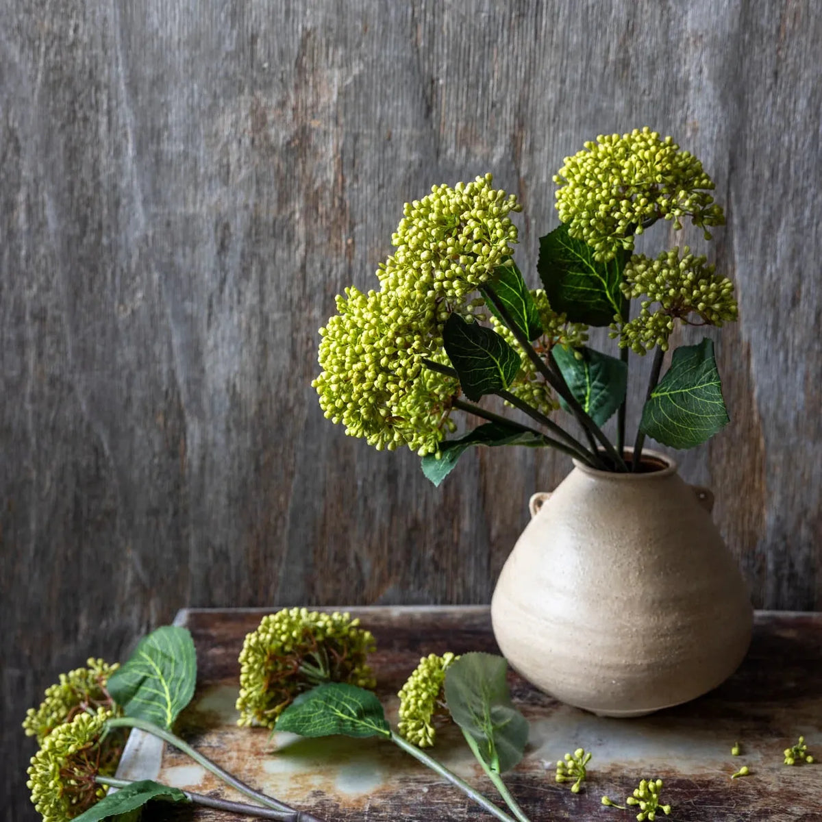 Green Viburnum Olive Stem 23" - Single Stem Artificial Greenery
