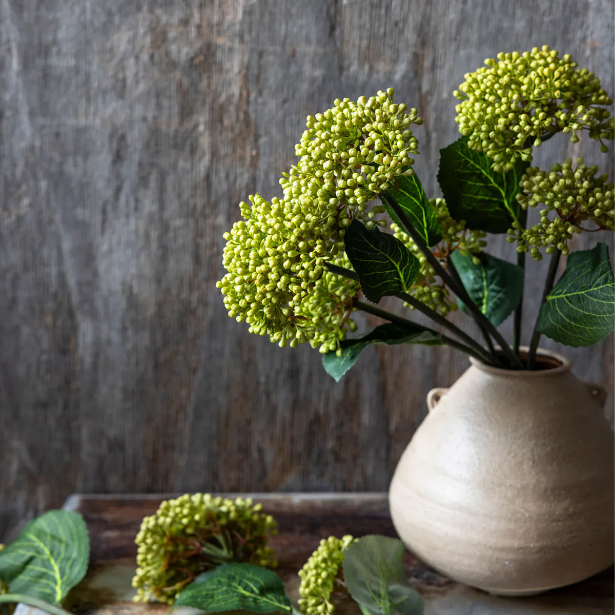 Green Viburnum Olive Stem 23" - Single Stem Artificial Greenery