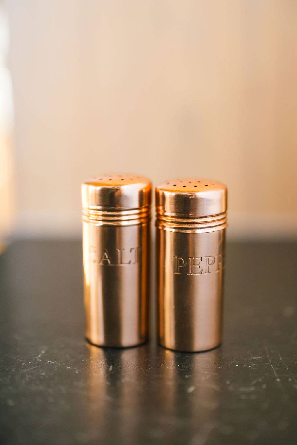 Copper Salt & Pepper Shakers – Vintage Kitchen Tableware