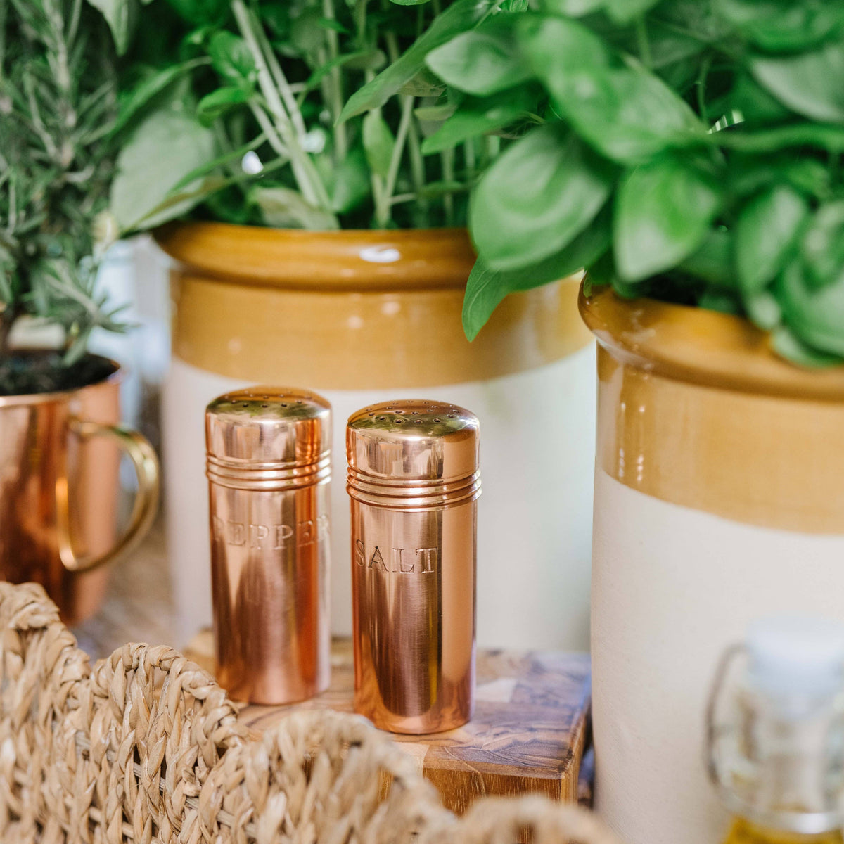 Copper Salt & Pepper Shakers – Vintage Kitchen Tableware