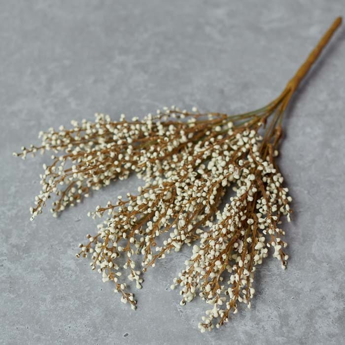 Cream Heather Stem 16.5" - Single Stem Artificial Greenery