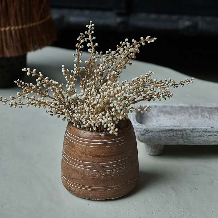 Cream Heather Stem 16.5" - Single Stem Artificial Greenery