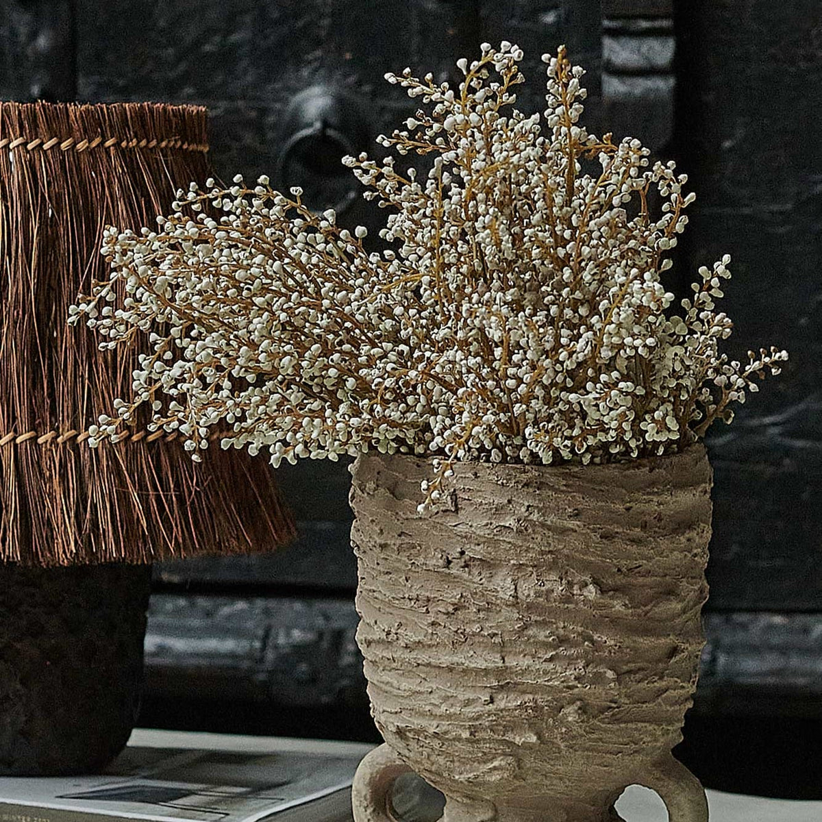 Cream Heather Stem 16.5" - Single Stem Artificial Greenery