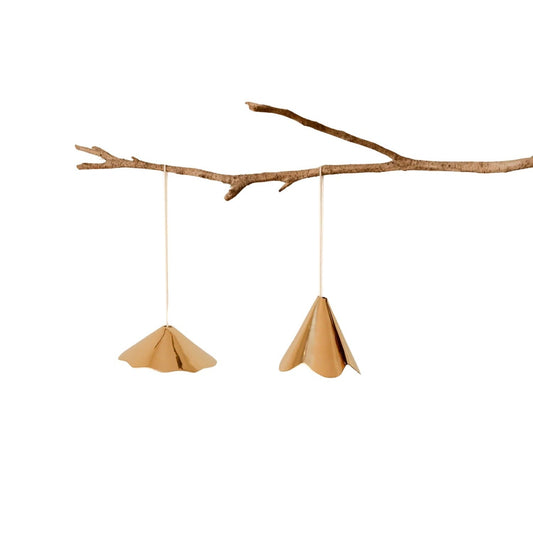 Petunia Brass Ornaments, Set of 2
