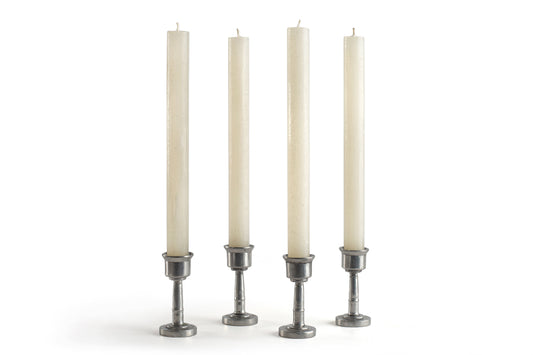 Frosted Taper Candles, Set of 4 | Ivory