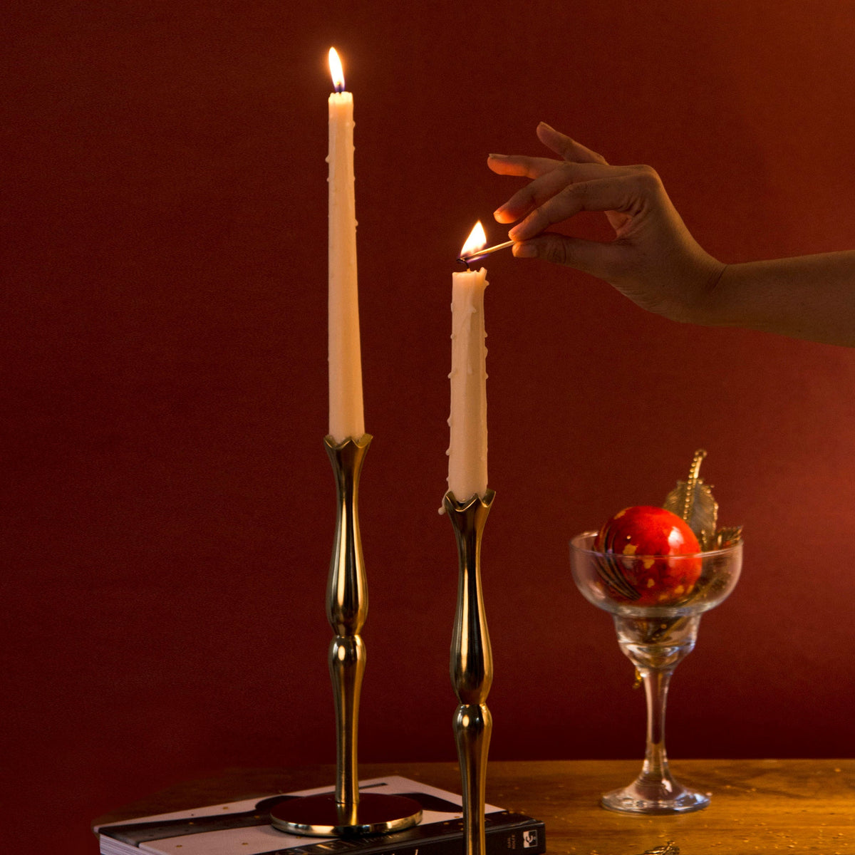 Classic Brass Candlesticks - Set of 2