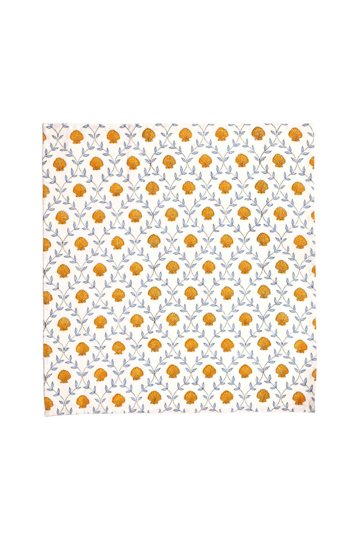 Seashell Blockprint Napkins, Set of 4