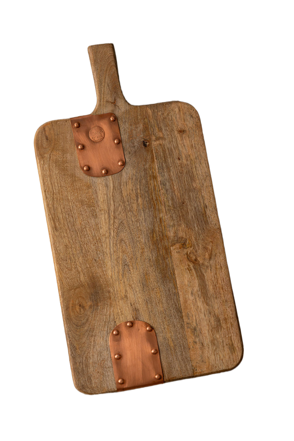 Vintage Inspired Wooden Charcuterie Board with Handmade Copper