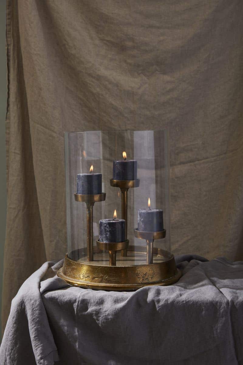 Elio Antique Gold Candle Holder - 2 Sizes