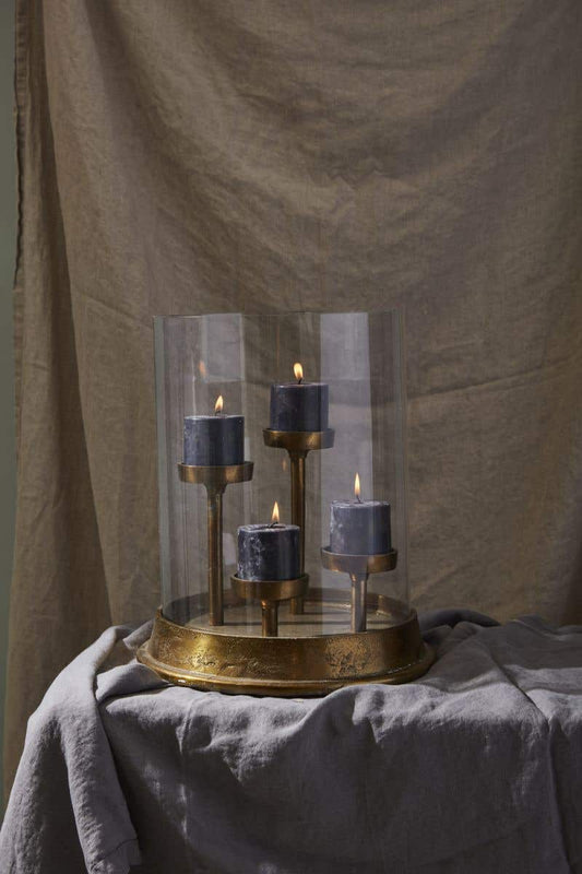 Elio Antique Gold Candle Holder - 2 Sizes