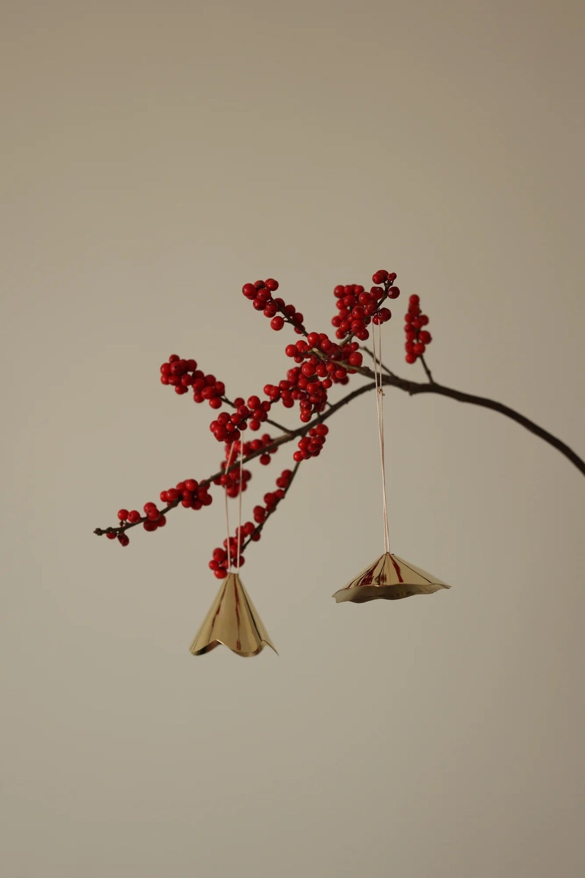 Petunia Brass Ornaments, Set of 2