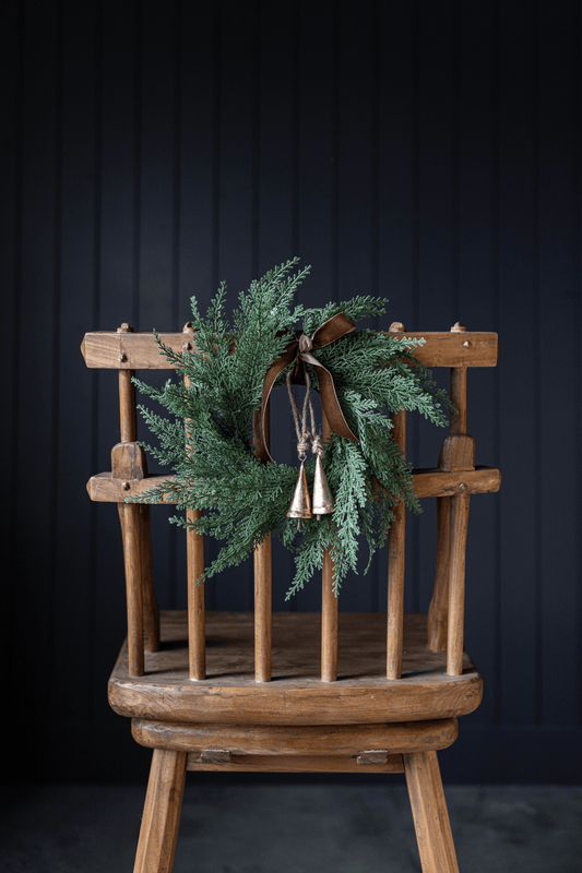 Cypress Leaf Full Real Touch Wreath - 14"