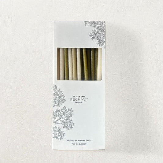 White Cliff Studio Long Taper Candles, Olive Color, Set of 20
