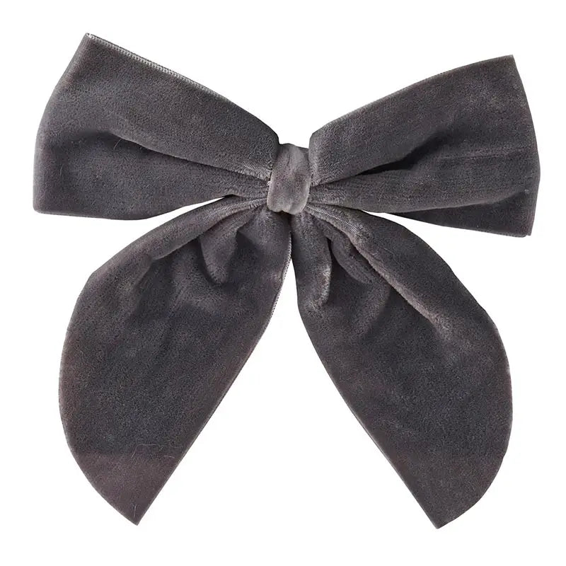 Velvet Bow Napkin Ties - Charcoal - Set of 4