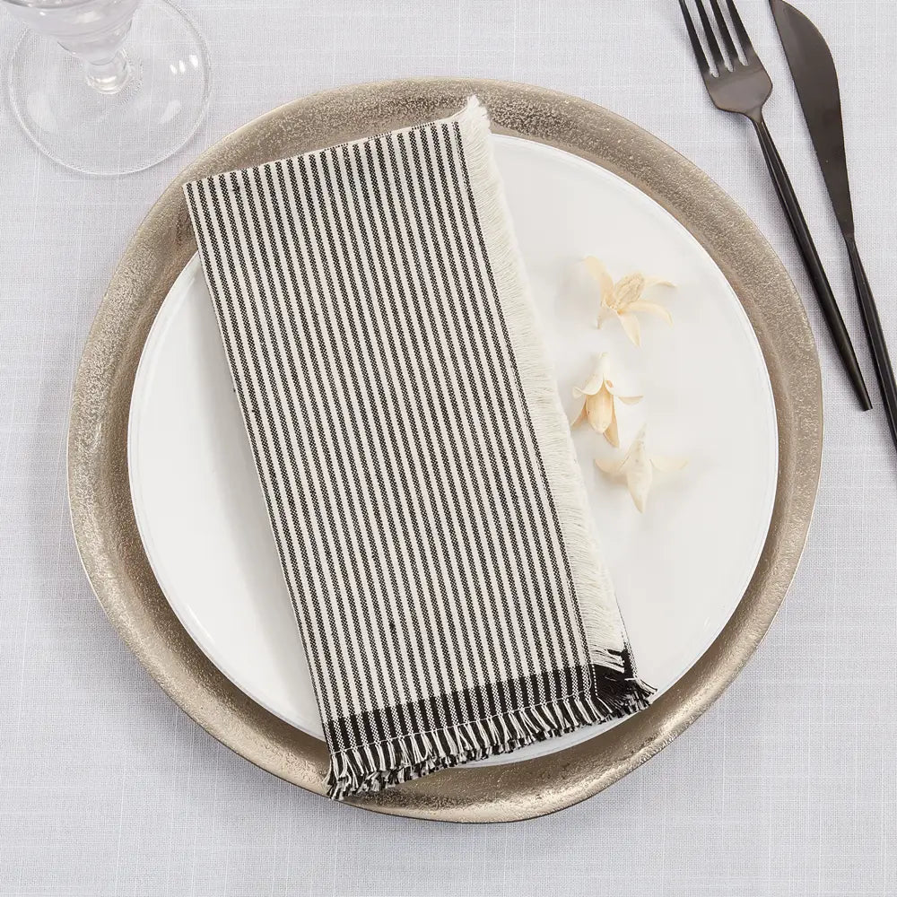 Black-White Stripe Cloth Napkin